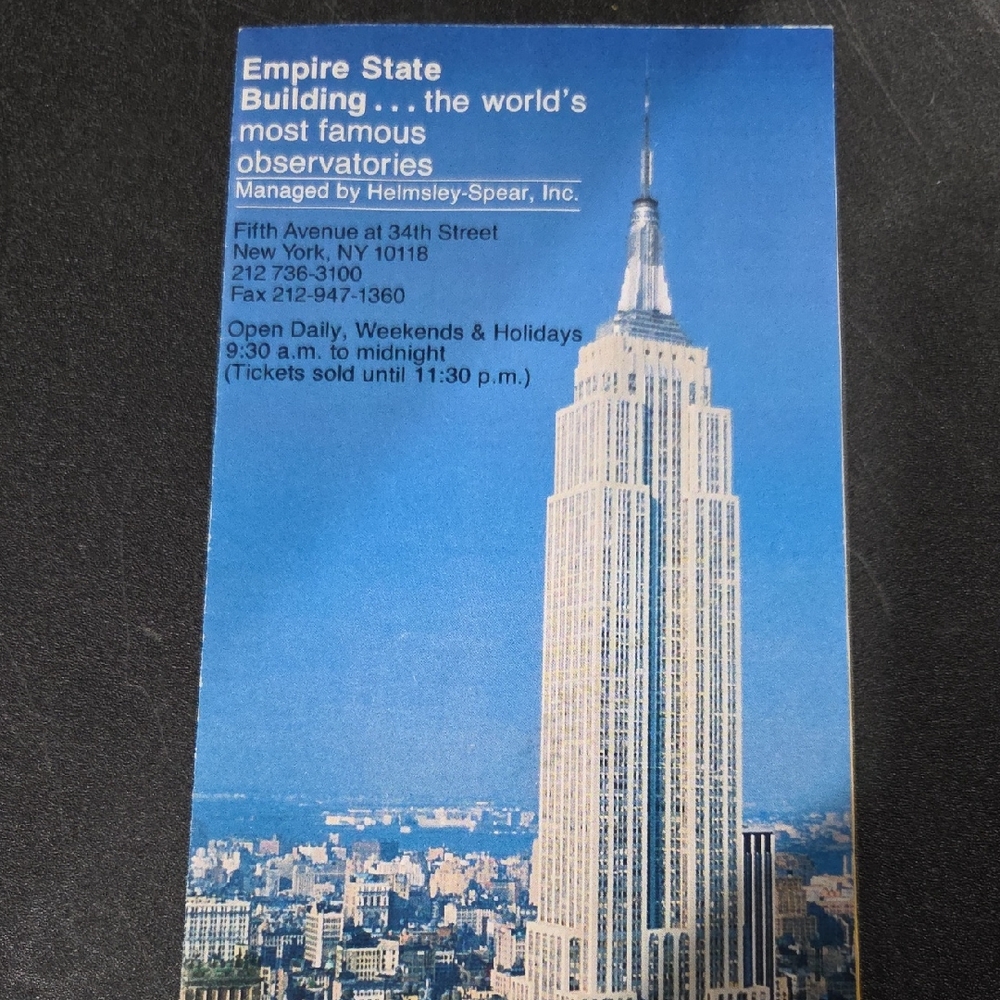Empire State Building Brochure 1996